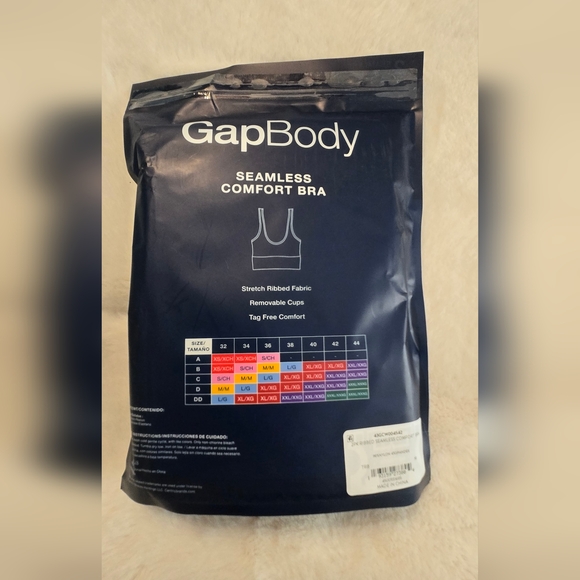 Gap Body Seamless Comfort Bras 2-Pack Stretch Ribbed Medium Neutral Black New - Picture 7 of 11